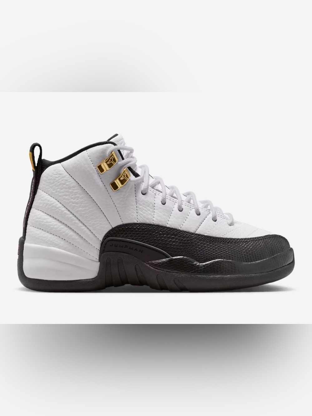 Jordan Kids' White and Black Retro Sneakers with Gold Accents